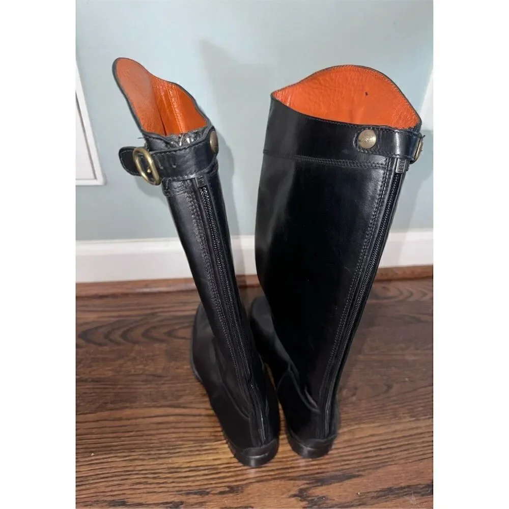 Fratelli‎ Rossetti Women's Knee-High Black Leather Riding Boots Size 9.5